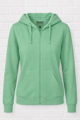 BIO COTTON ZIP HOODIE- Dusty Mint - DELIGHT SPRING