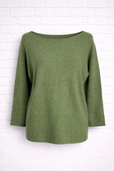 Weicher Pullover aus Viskose mit Rundsaum- Olive - TRUE AUTUMN