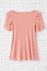 Kurzärmeliges Kaschmir-Top mit Punkten- GENTLE SPRING