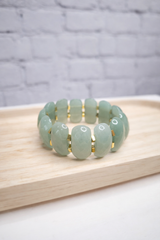 Elastisches Armband mit großen Natursteinen- Aventurin - GENTLE SPRING