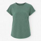 BIO COTTON T-SHIRT MIT AUFGEROLLTEM ÄRMELSAUM- 360°