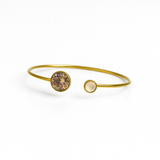 Feiner Armreif mit runden Steinen- Nude- HELLER FRÜHLING SOMMER