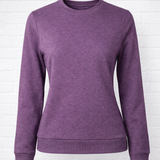Leichtes Sweatshirt Bio- Qualität- PFLAUME MELIERT - 360°