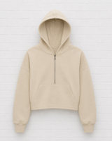 Half Zip Cropped Hoodie- GENTLE SPRING