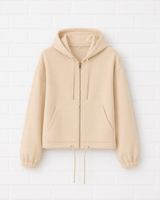 Recycled Drawstring Full-Zip Hoodie- GENTLE SPRING + INDIAN SUMMER