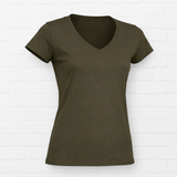 COTTON T-SHIRT MIT V AUSSCHNITT - TRUE AUTUMN