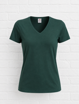 Klassisches Bio T- Shirt mit V- Ausschnitt - TRUE AUTUMN