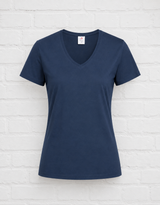 COTTON T-SHIRT MIT V-AUSSCHNITT - VERDANT WINTER