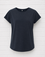 BIO COTTON T-SHIRT MIT AUFGEROLLTEM ÄRMELSAUM - VERDANT WINTER