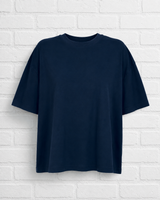 BOXY OVERSIZED T- SHIRT- NAVY - VERDANT WINTER