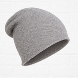 EDLE KASCHMIR MÜTZE- SLOUCHY BEANIE- DUNKLER SOMMER