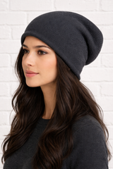 EDLE KASCHMIR MÜTZE-SLOUCHY BEANIE-  TWILIGHT WINTER