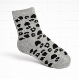 Gefütterte Leopardenmuster-Grau