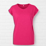 BIO COTTON T-SHIRT MIT GERADEM ÄRMEL UND AUFGEROLLTEM ÄRMELSAUM - NEW WINTER