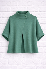 OVERSIZE Strickponcho mit Nackenknopf – 360°