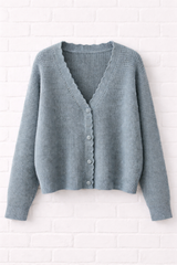 Strickweste mit Muschelsaumkragen- 360°