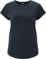 BIO COTTON T-SHIRT MIT AUFGEROLLTEM ÄRMELSAUM - VERDANT WINTER