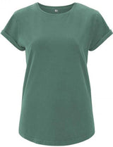 BIO COTTON T-SHIRT MIT AUFGEROLLTEM ÄRMELSAUM- 360°