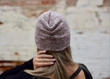 Winter-Turban-vorgebundene Strickmütze- Rosa meliert