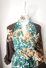 Sommerkleid floral gemustert Maxi- Grün