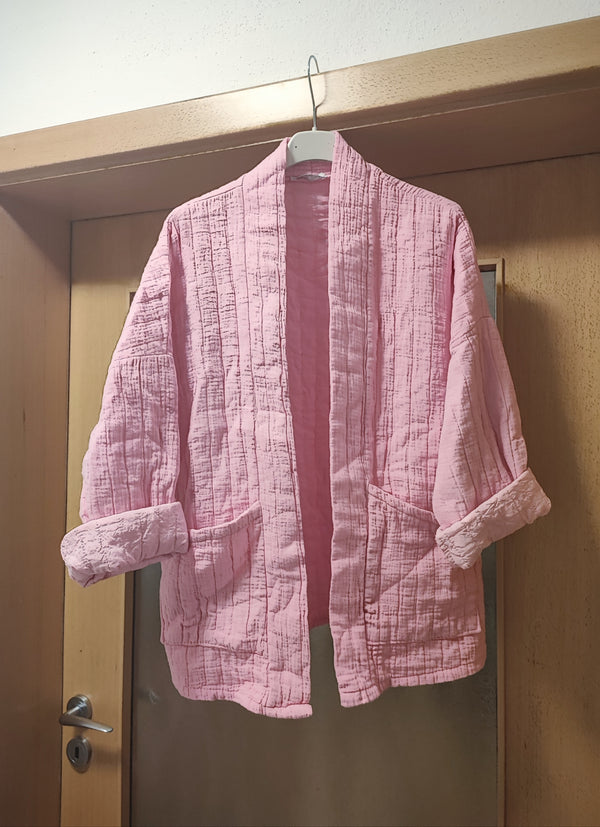 Kimonojacke aus Musselin-Rosa