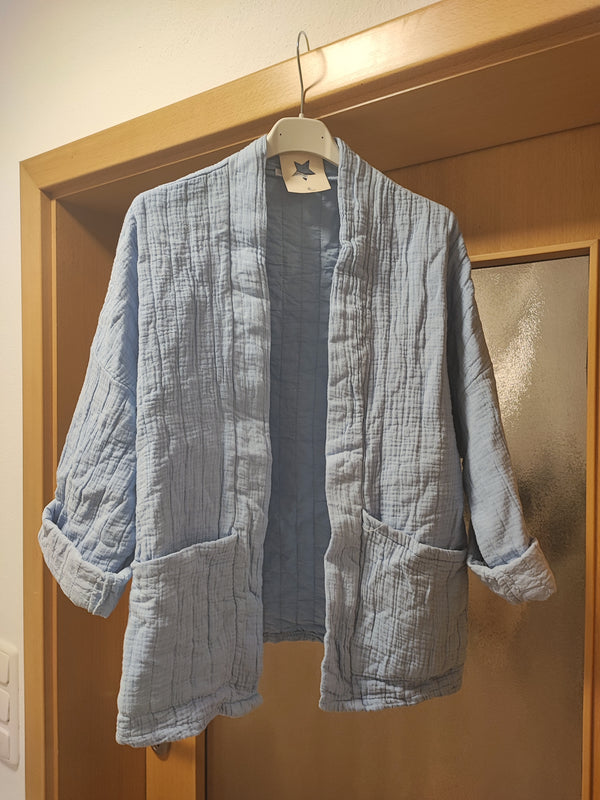 Kimonojacke aus Musselin-Hellblau