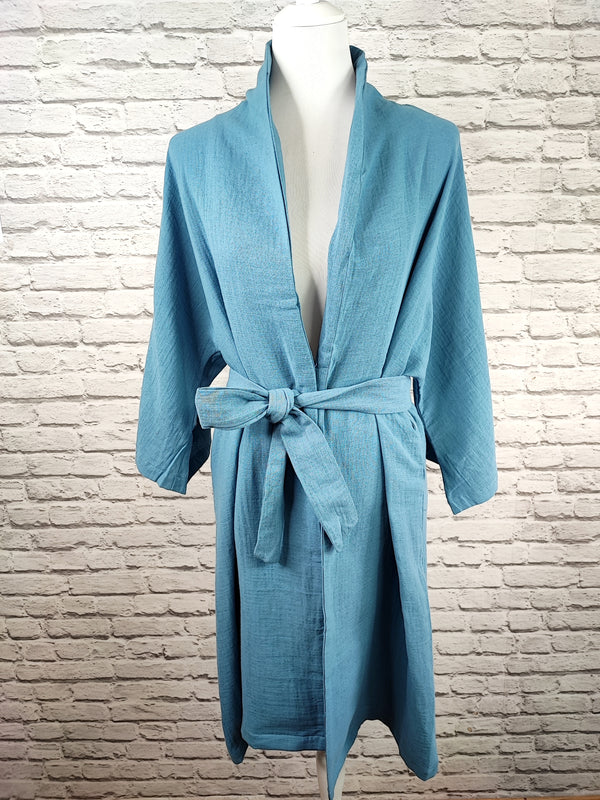 Kimonojacke aus Musselin- Denim