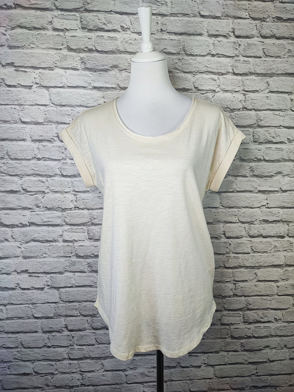 T- Shirt Ladie Long Slub-  White Sand