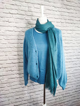 Nachhaltige Alpaka Strickjacke in BIO QUALITÄT- Blau