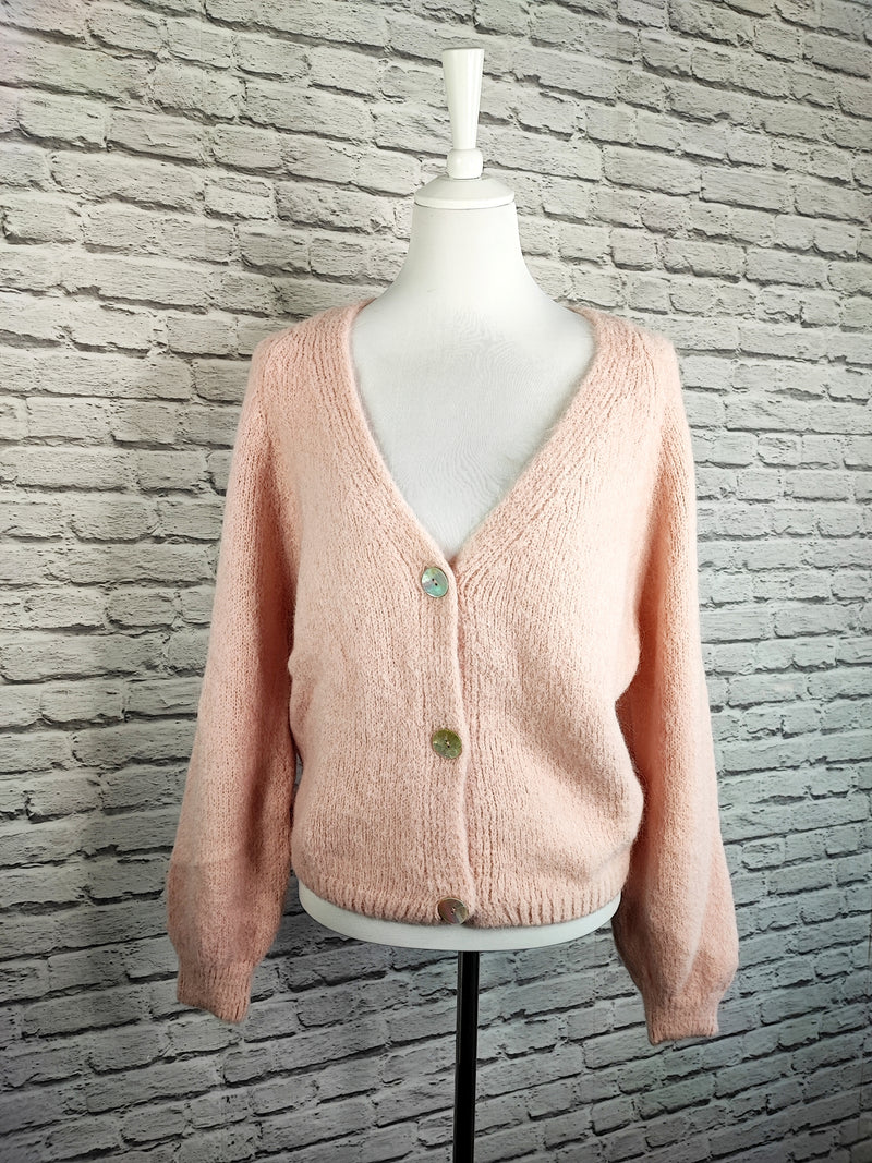 Nachhaltige Alpaka Strickjacke in BIO QUALITÄT- Rosa