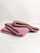 Flauschige Angora Mütze Uni- Mauve