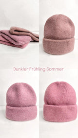 Flauschige Angora Mütze Uni- Mauve