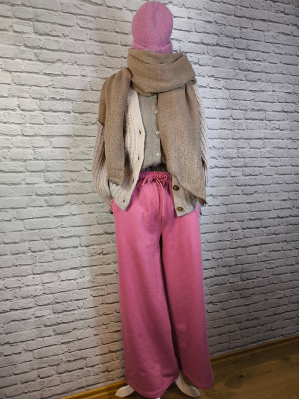 Wide Leg Joggers- Mauve