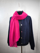 Weiche Woll- Strickjacke mit Alpaka- Dunkelblau