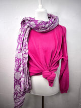 Poncho Pullover mit Kaschmir- Pink