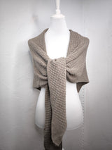 Dreieck Stricktuch Poncho- Taupe