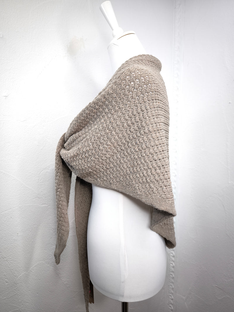 Dreieck Stricktuch Poncho- Taupe