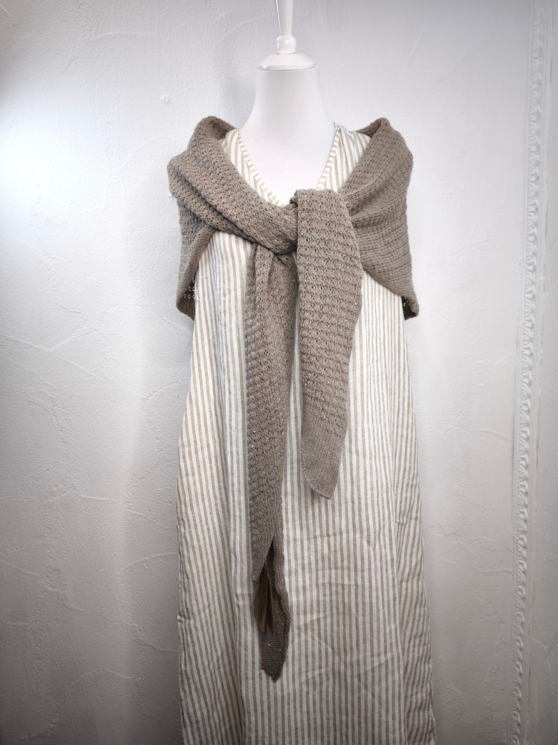 Dreieck Stricktuch Poncho- Taupe