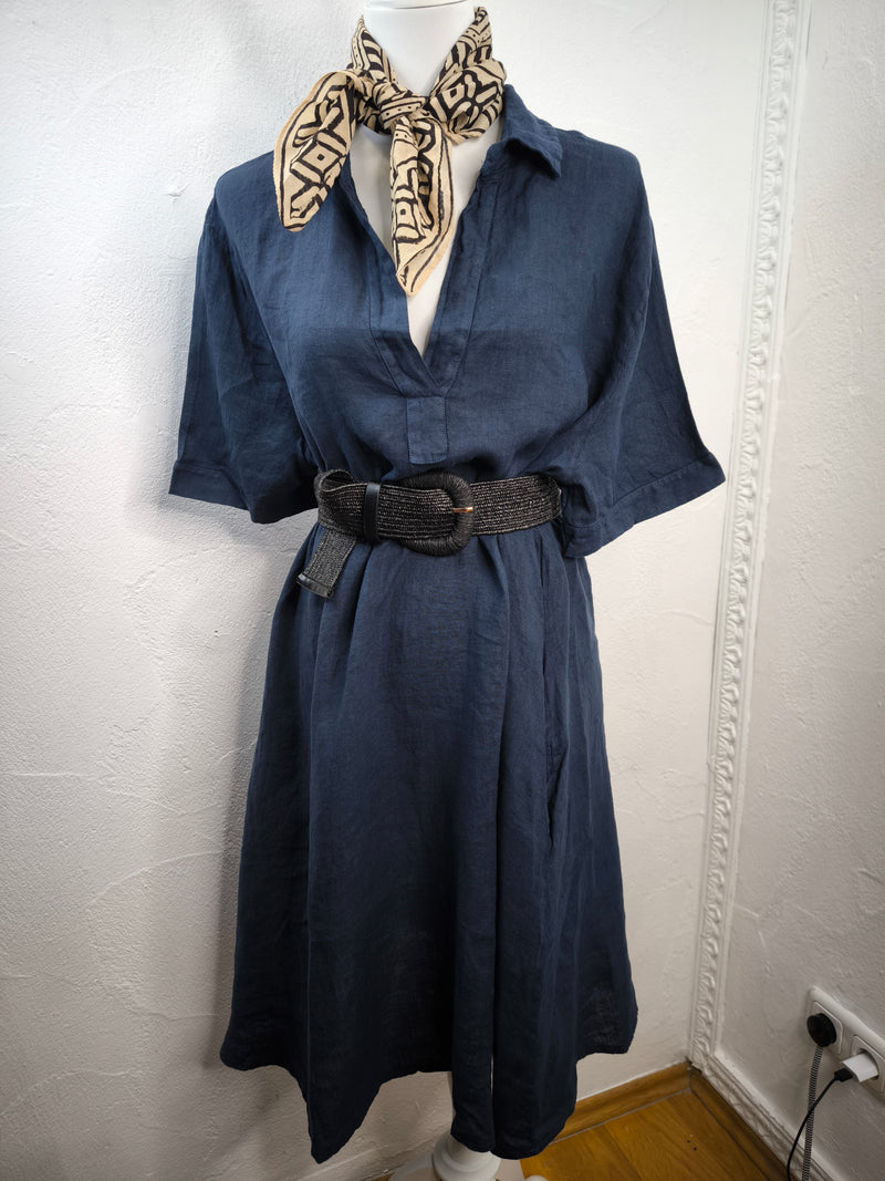 Hemdblusenkleid- Navy