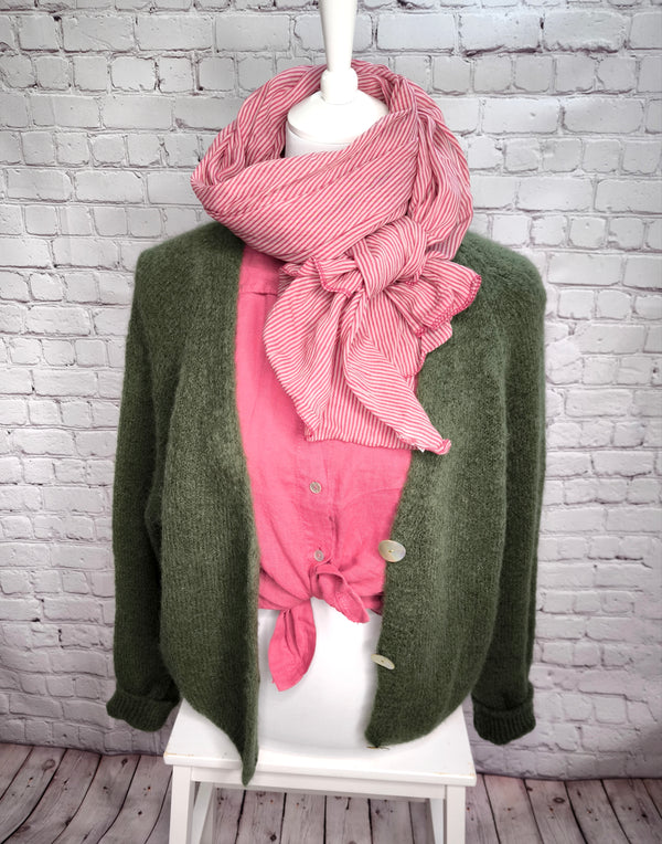 Nachhaltige Alpaka Strickjacke in BIO QUALITÄT - Khaki