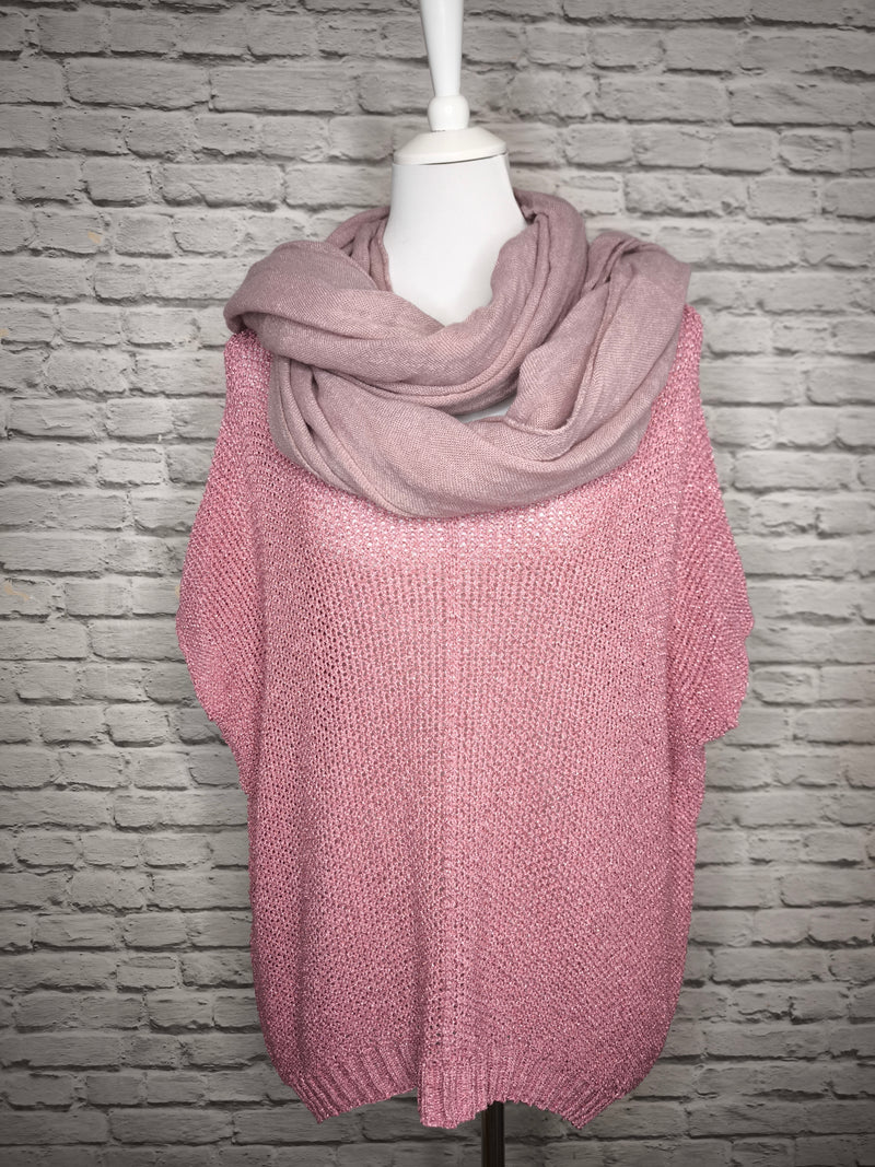 Strick Shirt Lameé- Blush