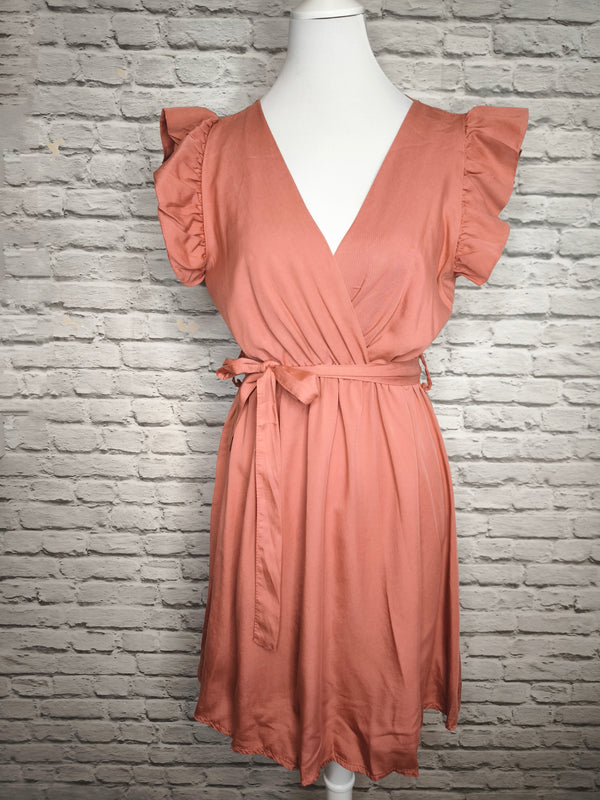 Sommerkleid mit Flügelärmel- RUSTY RED