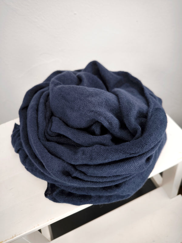 Unifarbener Strickschal - Supersoft - Navyblue