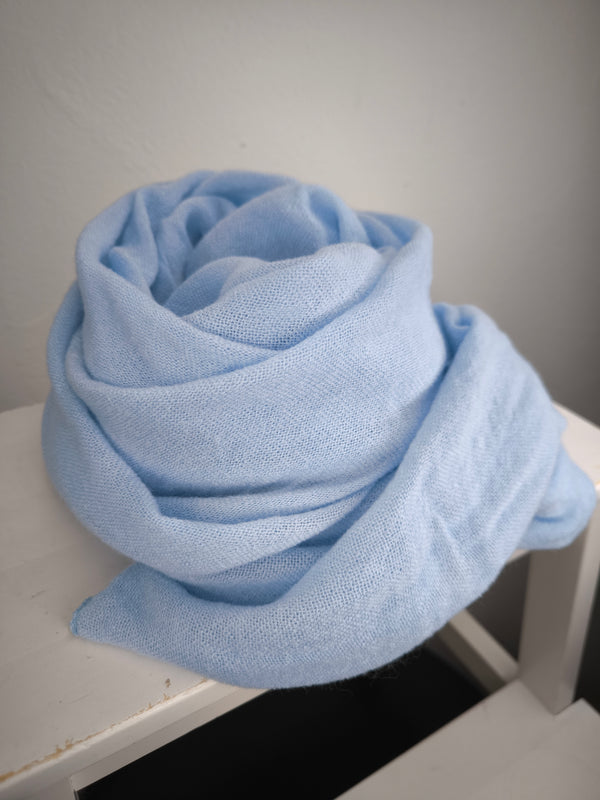 Unifarbener Strickschal - Supersoft - Hellblau