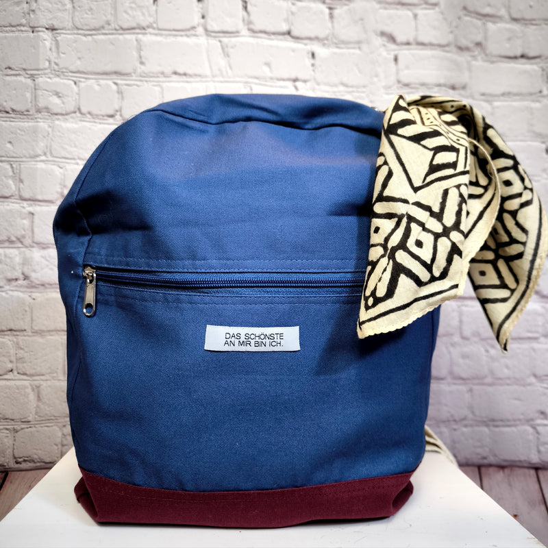 Recycelter Baumwollrucksack- IndigoWine