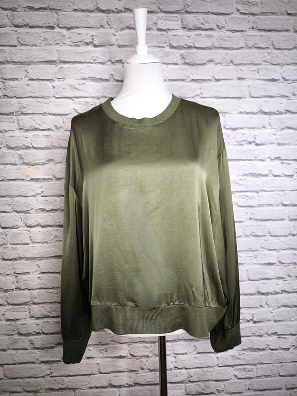 Fließender Rundhals-Viskose-Sweatshirt- 4 JAHRESZEITEN