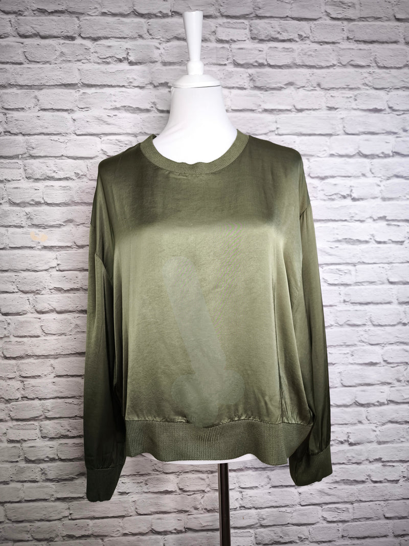 Fließender Rundhals-Viskose-Sweatshirt- 4 JAHRESZEITEN