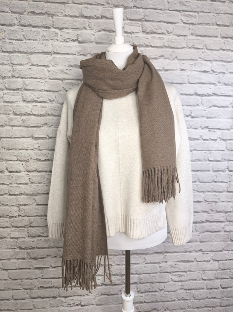 Superweicher Kaschmirschal mit Fransen UNISEX- DUNKLER FRÜHLING SOMMER/ 4 JAHRESZEITEN