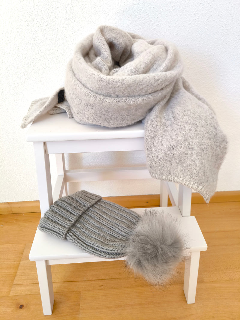 Winterschal Superweich - Offwhite meliert