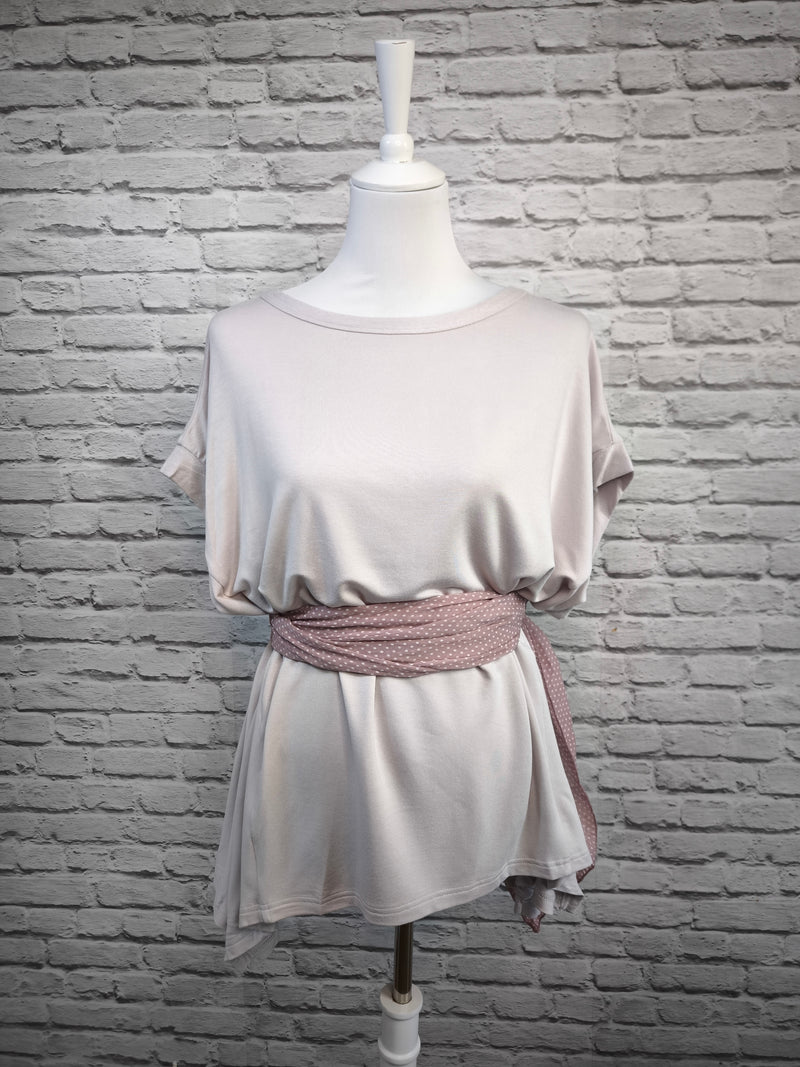OVERSIZED SHIRT MIT SWEATSHIRT DETAILS- DUNKLER FRÜHLING SOMMER